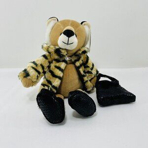 Vintage Bloomingdales Leopard Tiger Women Plush Toy Winter Coat Jacket Fashion